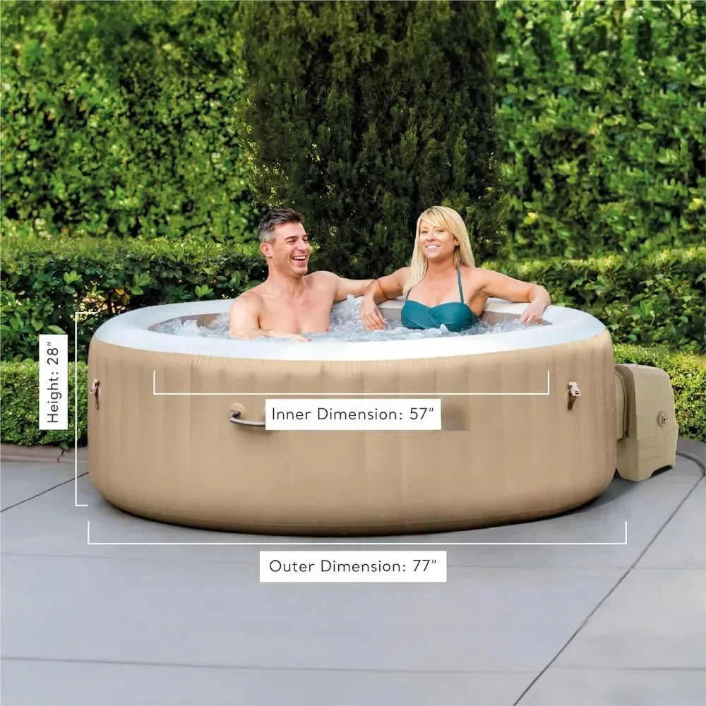 Bubble Massage Spa Set, Inflatable Portable Hot Tub, Includes Energy Efficient Spa Cover, Saltwater System Ready FREE Shipping