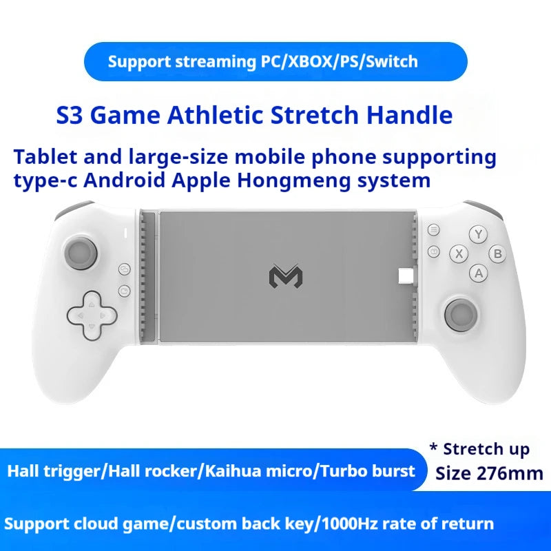 Memo S3 Gamepad Type-C Mobile Phone Controller Hall Effect Stretching Handle Stick Joystick Android Ps Cloud Game Customized PES Mobile FIFA Call of Dutty FREE Shipping