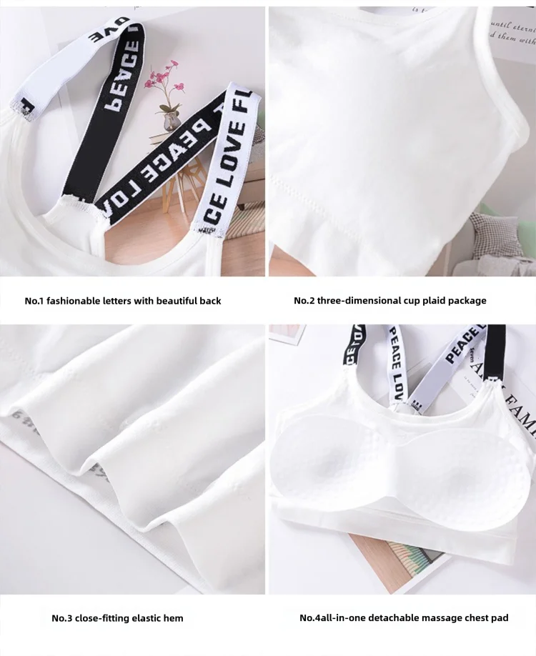Sports underwear Women Yoga Fitness Seamless Crop Top Wide Letter Straps Comfortable Workout Activewear FREE Shipping
