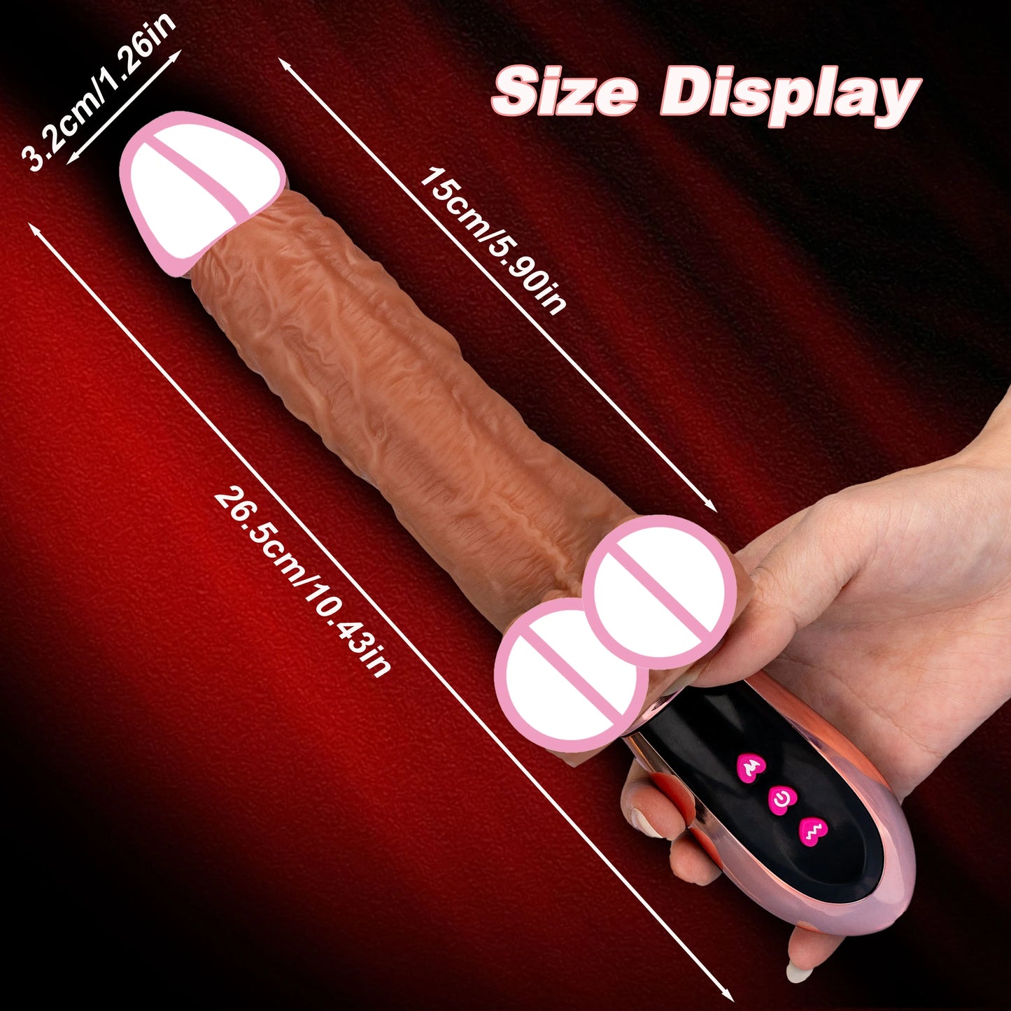Heated Retractable Dildo Vibrator Realistic Big Penis Female Massager Vaginal Stimulator G-spot Masturbator Sex Toys for Women FREE Shipping