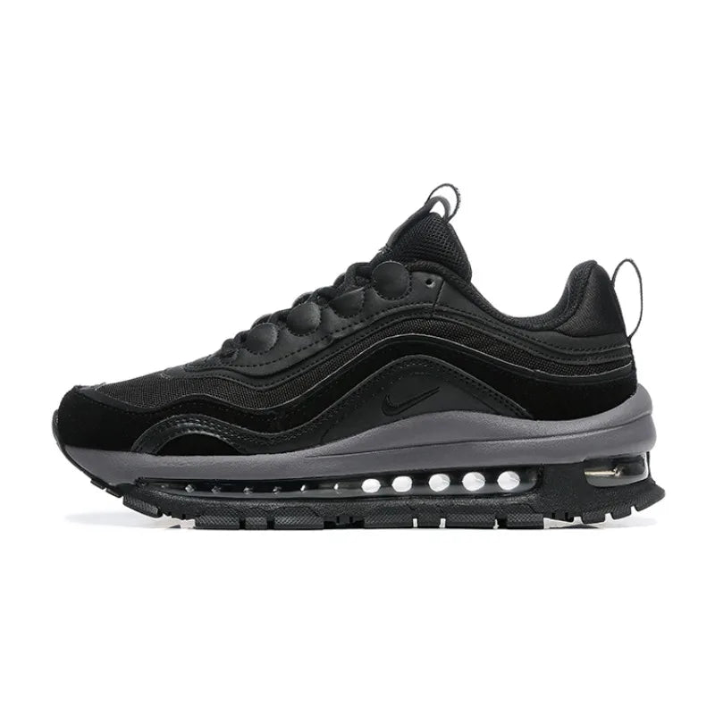 Nike Air Max 97 Futura Retro Fashion Air Cushion Anti-Slip Against Impact Men Women Running Shoes Sports Sneakers Green Free Shipping