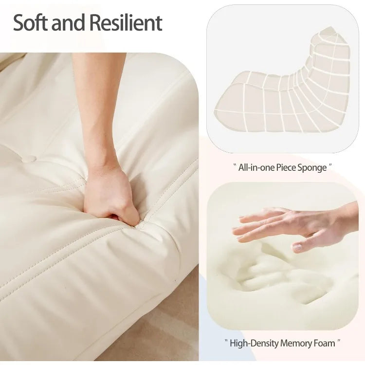 Giant Bean Bag Chairs, Memory Foam Lounge Chairs with Ergonomic Design, Synthetic Leather Bean Bag Sofa for Living R Free Shipping