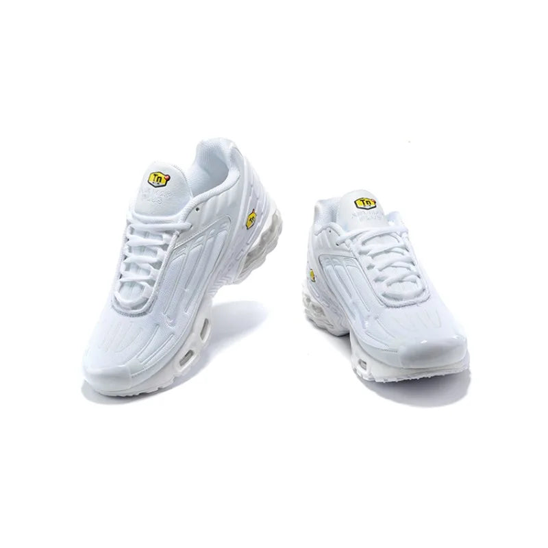 Nike Air Max Plus TN 3 Triple White Classics Lightweight Air Cushion Wear-Resistant Men Running Shoes White Walking Sneakers FREE Shipping