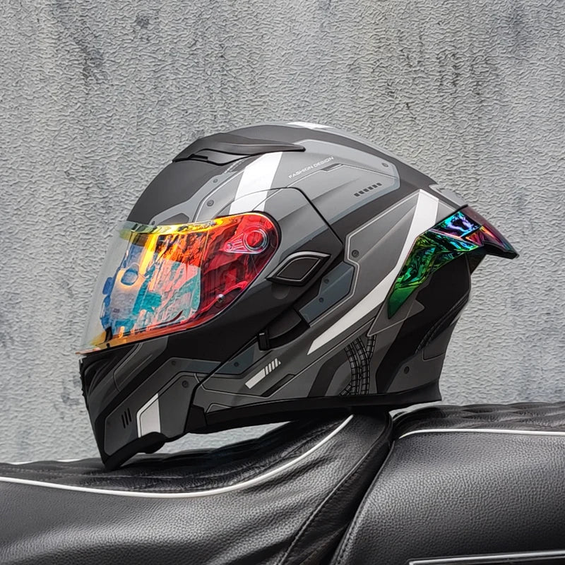 Motorcycle helmets Double Visors Modular Flip Up helmet DOT approved Full face casque moto racing Motocross helmet DOT