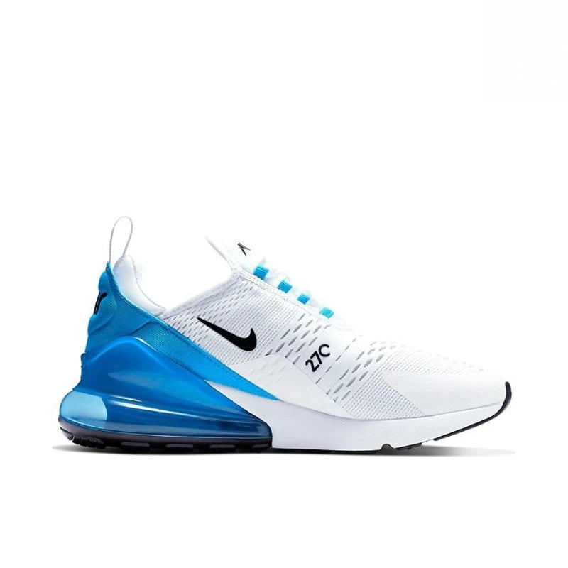 Nike Air Max 270 White Blue Fashion Casual Mesh Breathable Air Cushion Men Women Running Shoes Unisex Outdoor Sports Sneakers FREE Shipping