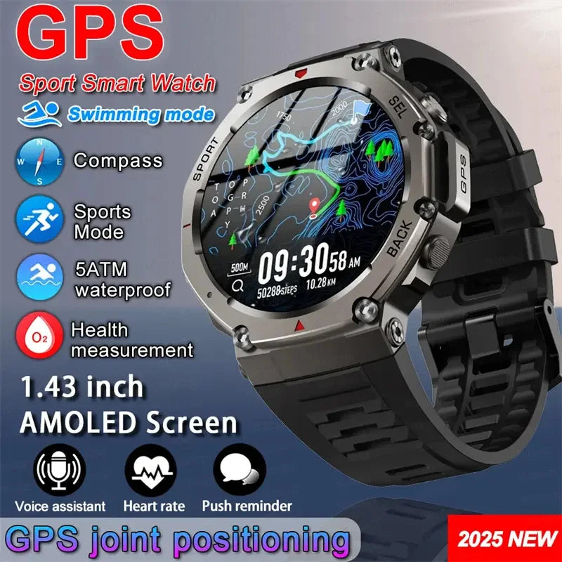 T-Rex 3 GPS Smart Watch 10ATM Waterproof Built-in Dual-band GNSS Compass Military Sport Smartwatch Men 2025 New For Xiaomi Ultra FREE Shipping