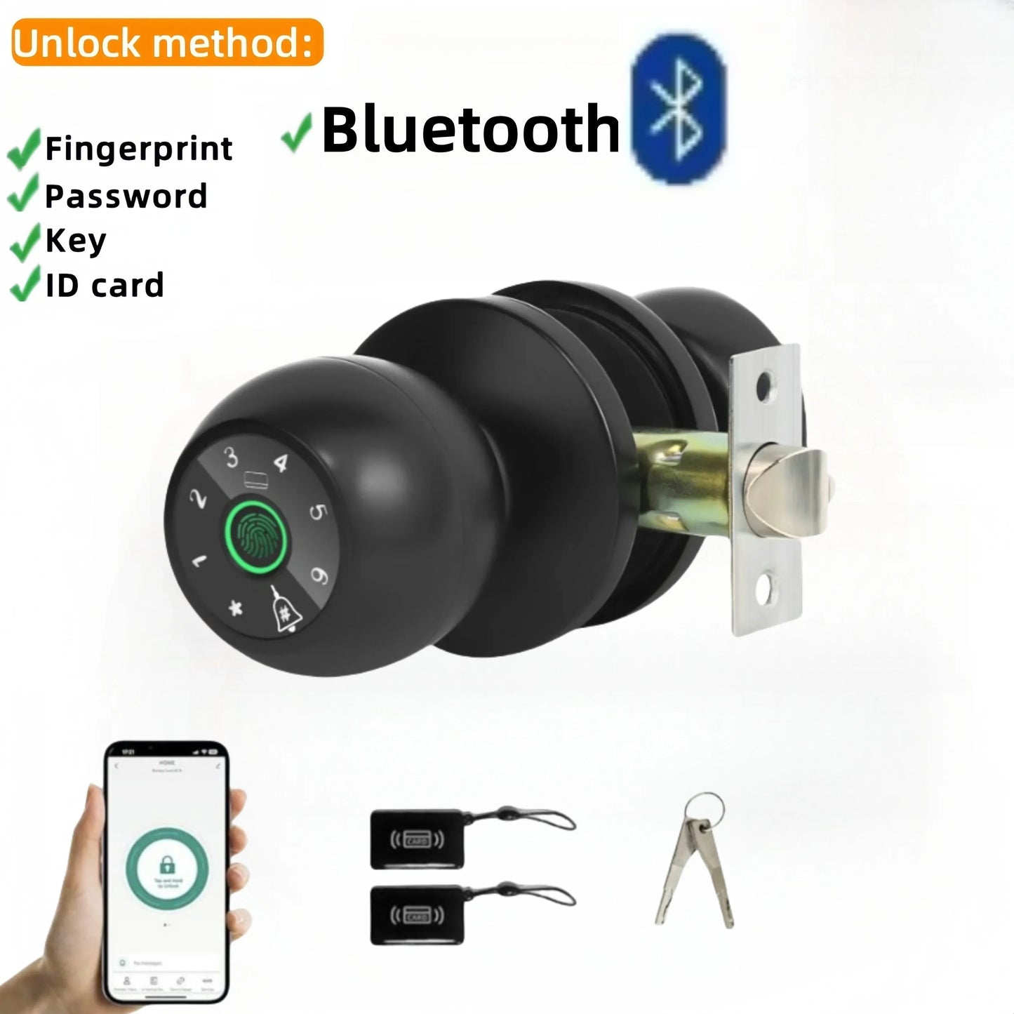 Tuya Smart Door lock Remote Control Smart Fingerprint Password IC Card Ball Lock Dead Bolt For Indoor Home Wooden Metal Door FREE Shipping