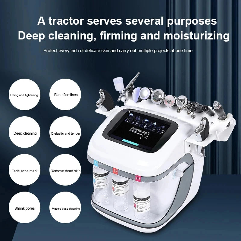 11 In 1 Dermabrasion facial Machine H2o2 Aqua Peeling Lift Skin Bubble Moisturizer Oxygen Machine FREE Shipping