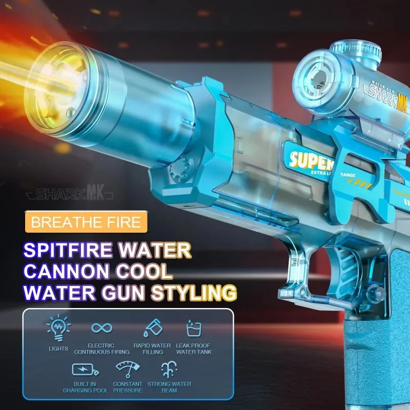 Led Light Emitting Electric Water Gun Toys Children Automatic Sensor Lights Water Pistol Summer Outdoor Beach Pool Toy for Kids FREE Shipping