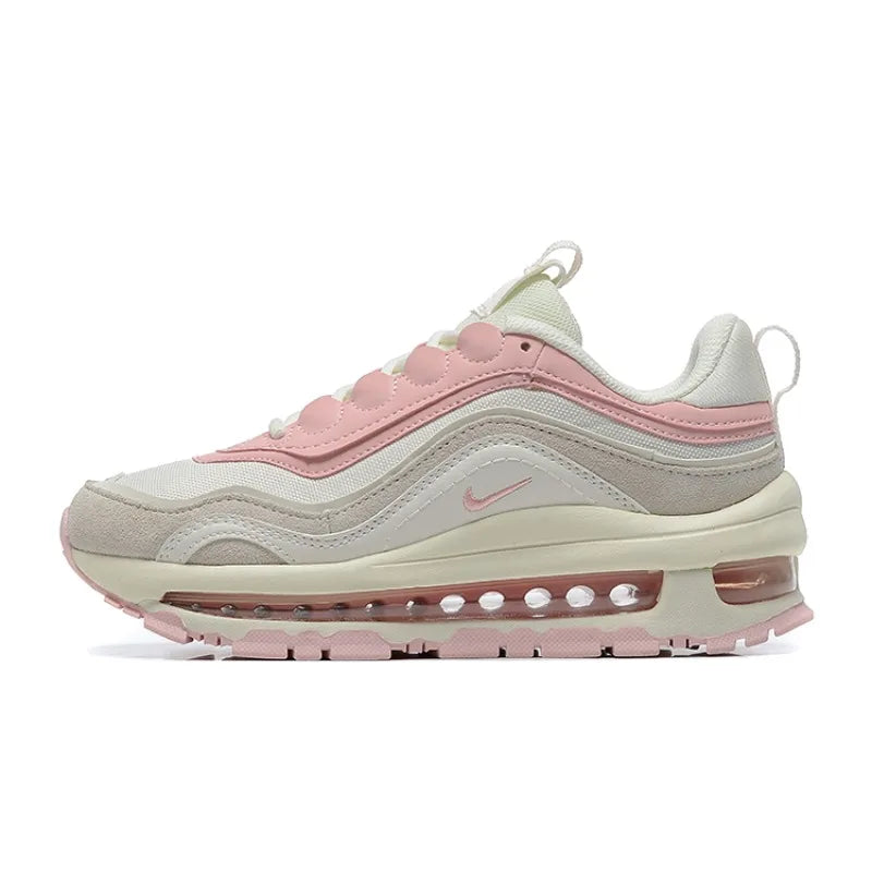 Nike Air Max 97 Futura Retro Fashion Air Cushion Anti-Slip Against Impact Men Women Running Shoes Sports Sneakers Green Free Shipping