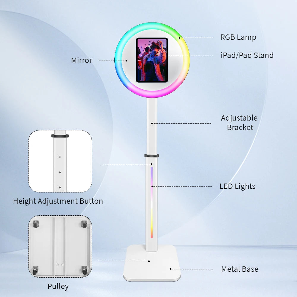 Adjustable Height Photo Booth For 12.9inch 3rd 4th 5th 6th iPad Selfie Photobooth Machines For Party Weddings Events FREE Shipping