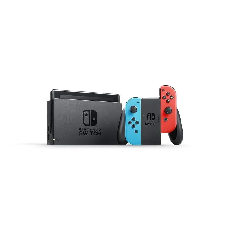 Nintendo Switch - OLED Model with Neon Red & Neon Blue Joy-Con - Hong Kong Version (HK Charger with HK to US Plug Adapter) Free Shipping