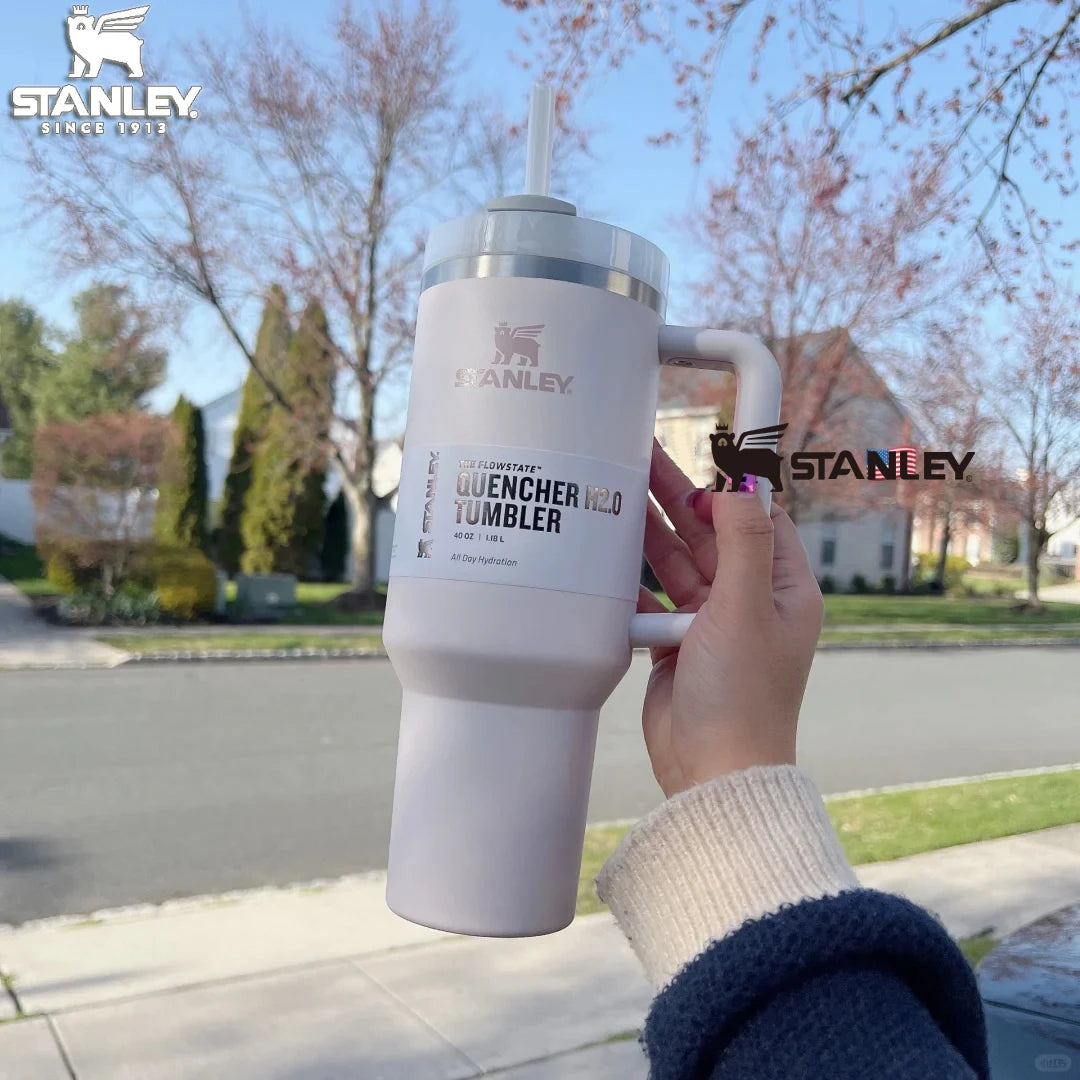 Stanley Quencher H2.0 Tumbler with Handle and Straw 40 oz | Flowstate 3-Position Lid | Cup Holder Compatible for Travel FREE Shipping