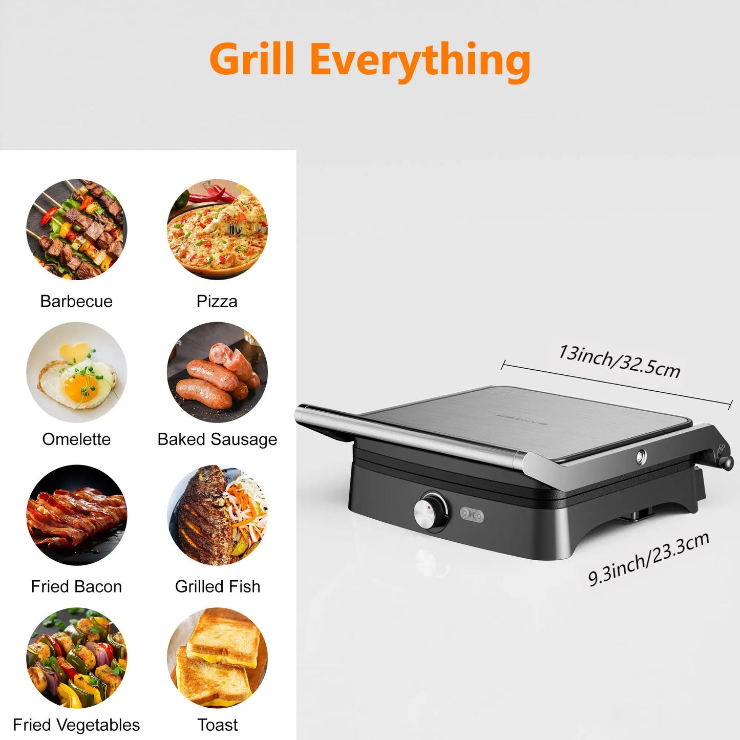 Panini Press Grill Indoor Sandwich Maker with Temperature Setting, 4 Slice Non-stick Grill, Opens 180 Degrees, 1200 W FREE Shipping