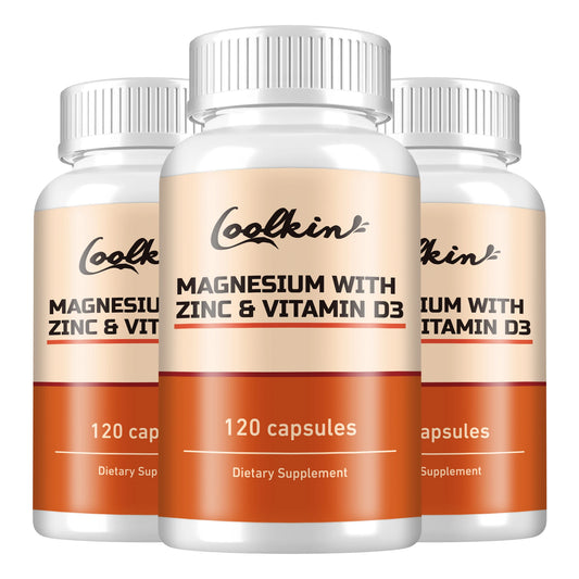 Magnesium with Zinc & Vitamin D3 - for Sleep, Bone, Heart, Immune Support, Relieve Stress and Improve Mood - 120 Capsules Free Shipping