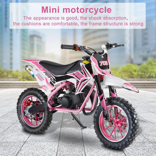 49cc Kids Dirt Bike, 2-Stroke Gas Dirt Bike, Gas Power Mini Dirt Bike for Kids 6-14, Off Road Mini Motorcycle Pocket Motorbike FREE Shipping