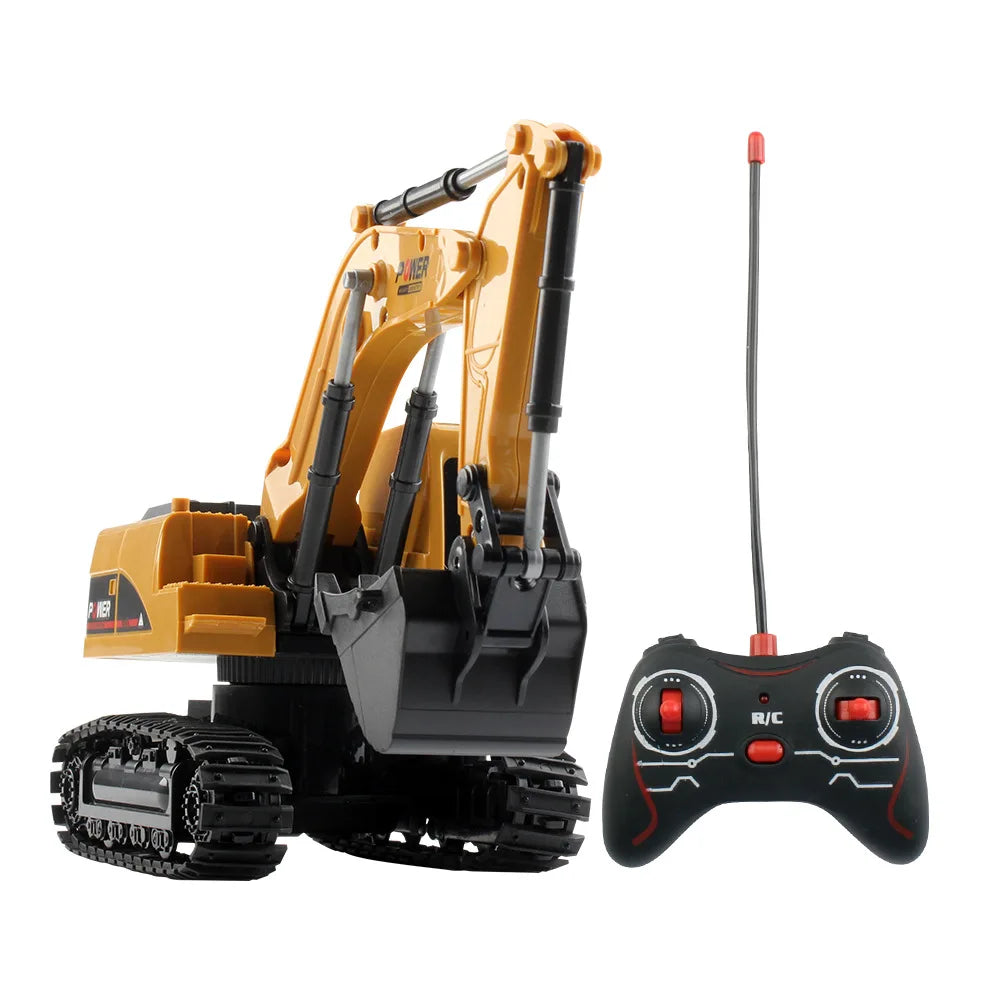 1:24 RC Car Excavator Radio Controlled Cars Tractor Model Engineering Vehicle Digging Soil Truck Sound Toys For Boys Kids Gifts FREE Shipping