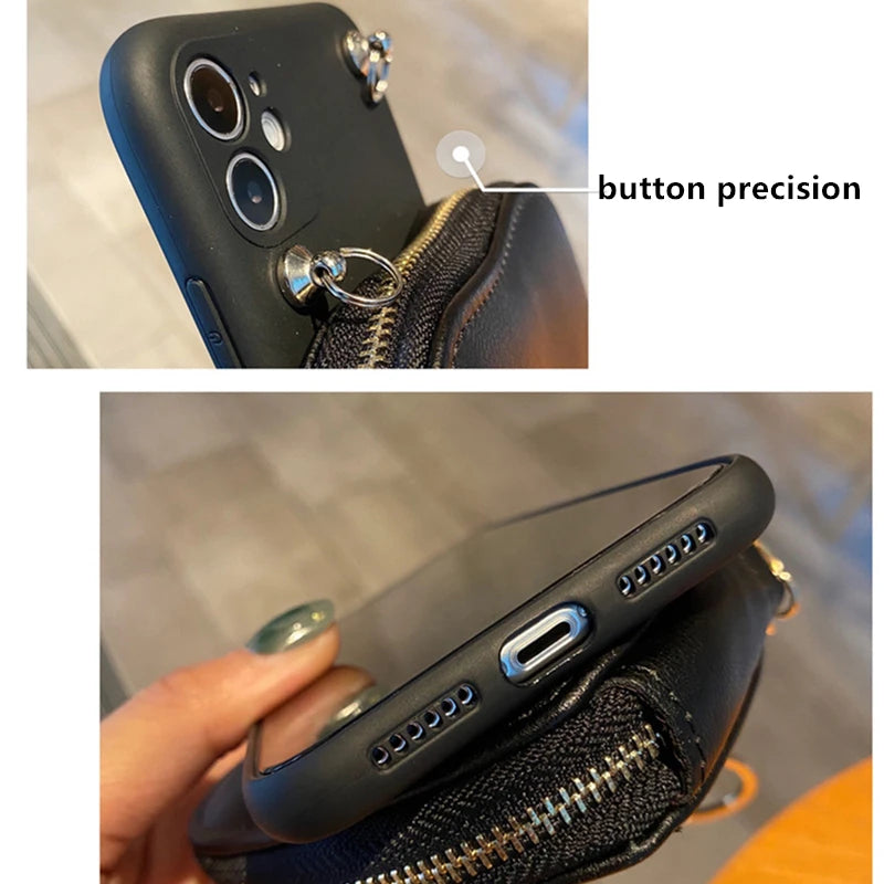 Big Love heart wallet lipstick bag crossbody lanyard girl gift case for iphone 16Pro Max 15 12 11 13 14Pro Max Xs Xr 8plus cover