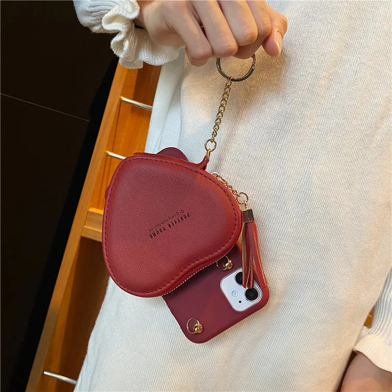 Big Love heart wallet lipstick bag crossbody lanyard girl gift case for iphone 16Pro Max 15 12 11 13 14Pro Max Xs Xr 8plus cover