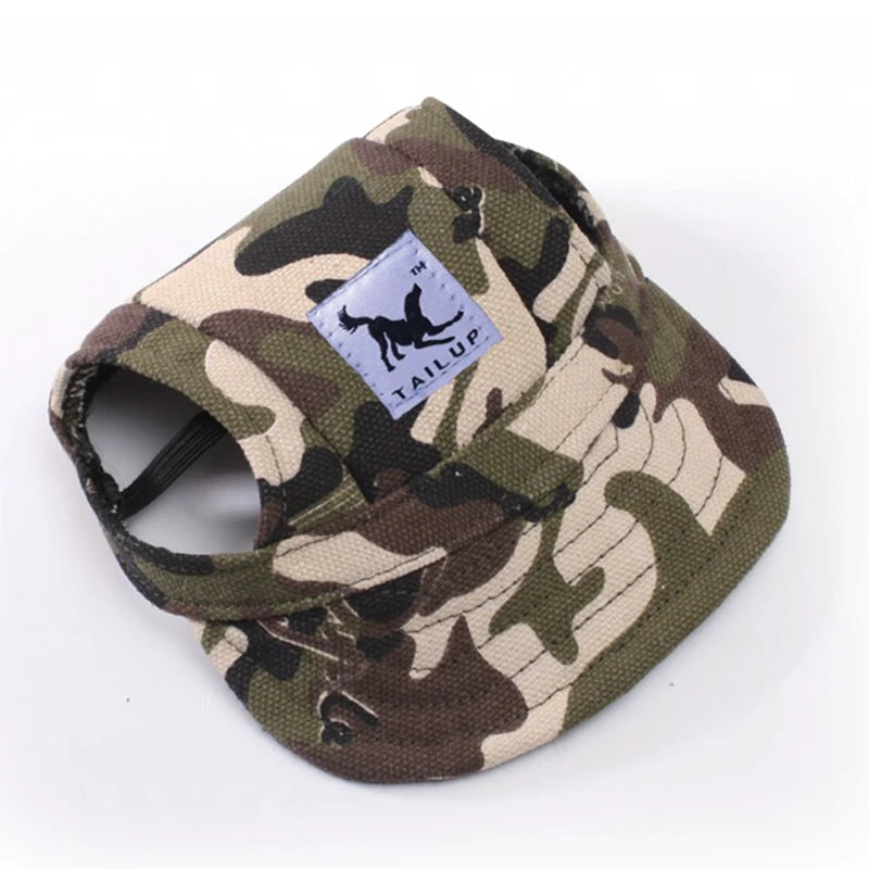 Cute Dog Baseball Hat Canvas Cap Adjustable With Ear Holes For Small Pet Dog Cats Outdoor Accessories Outdoor Pet Products 7D35 FREE Shipping