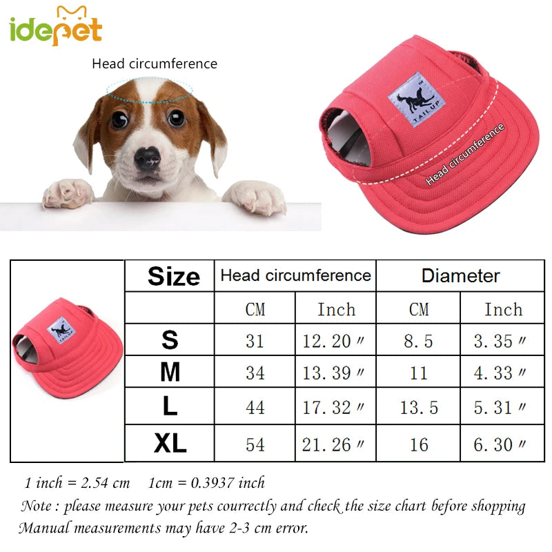 Cute Dog Baseball Hat Canvas Cap Adjustable With Ear Holes For Small Pet Dog Cats Outdoor Accessories Outdoor Pet Products 7D35 FREE Shipping