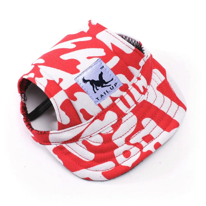 Cute Dog Baseball Hat Canvas Cap Adjustable With Ear Holes For Small Pet Dog Cats Outdoor Accessories Outdoor Pet Products 7D35 FREE Shipping