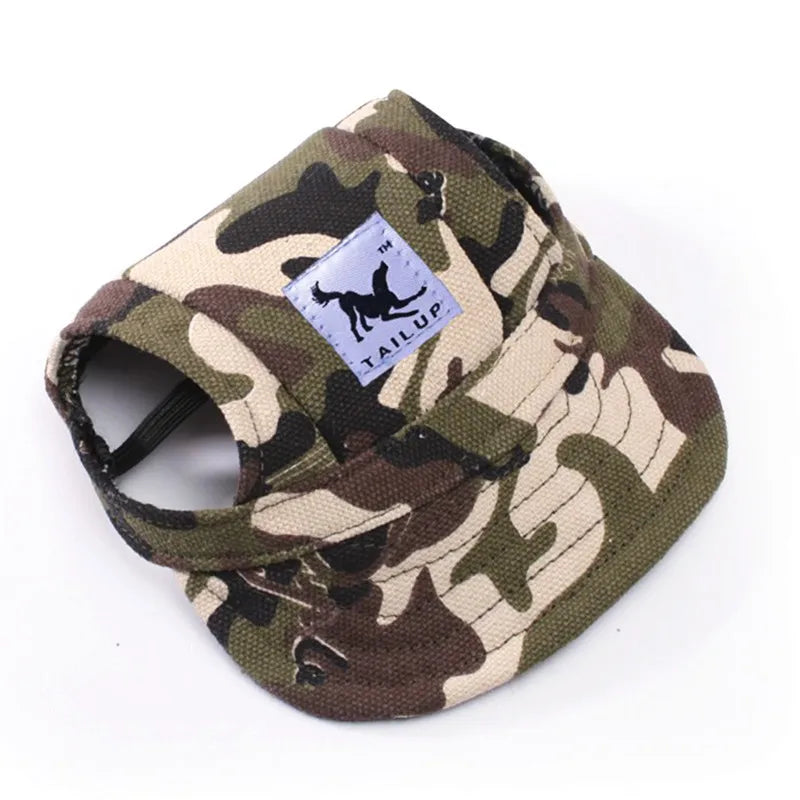 Cute Dog Baseball Hat Canvas Cap Adjustable With Ear Holes For Small Pet Dog Cats Outdoor Accessories Outdoor Pet Products 7D35 FREE Shipping