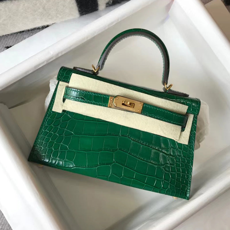 Mini High-End Second-Generation Crocodile Pattern Shoulder Kely Bag
