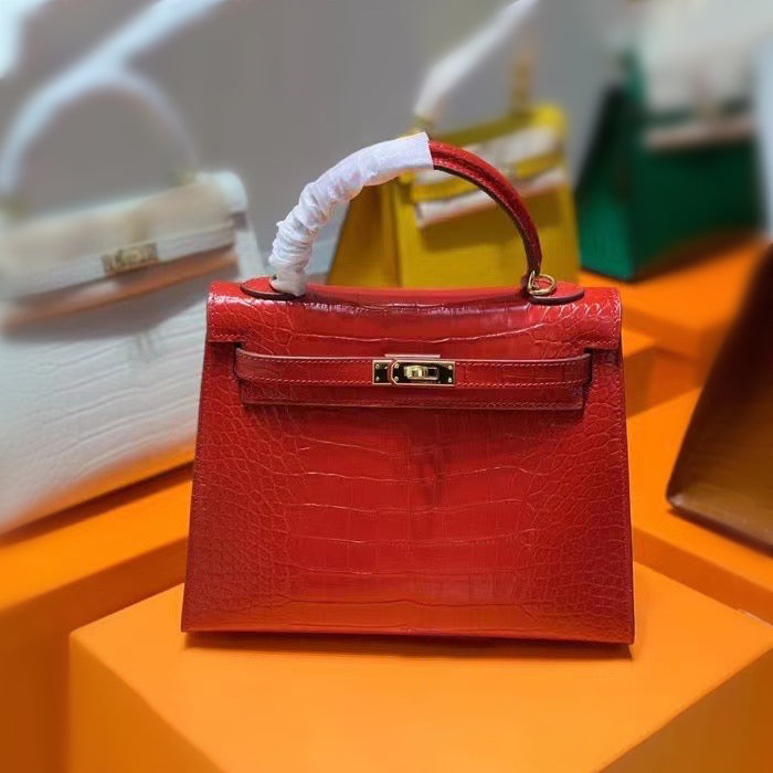 Mini High-End Second-Generation Crocodile Pattern Shoulder Kely Bag