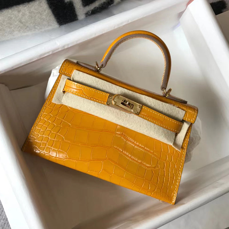 Mini High-End Second-Generation Crocodile Pattern Shoulder Kely Bag