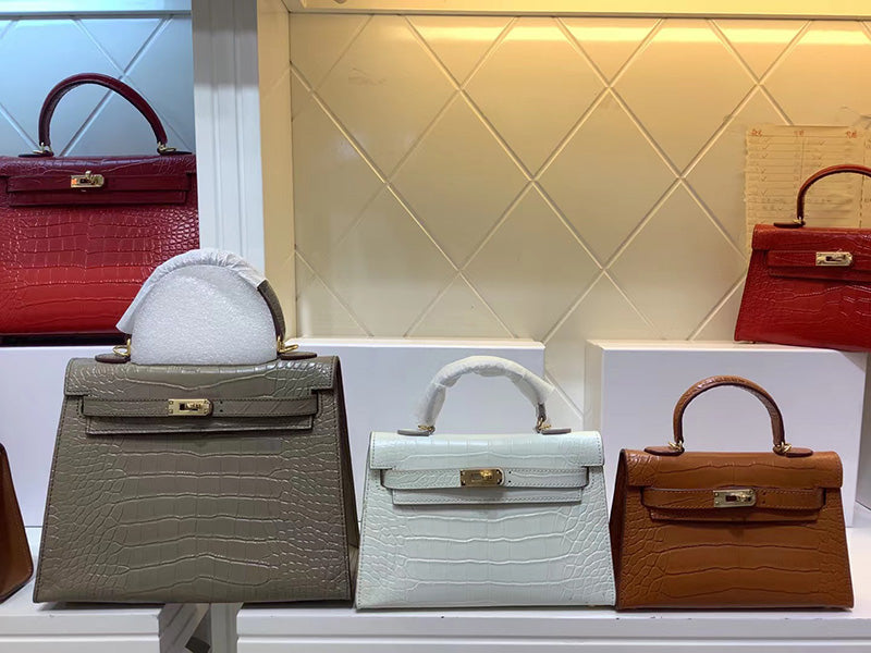 Mini High-End Second-Generation Crocodile Pattern Shoulder Kely Bag