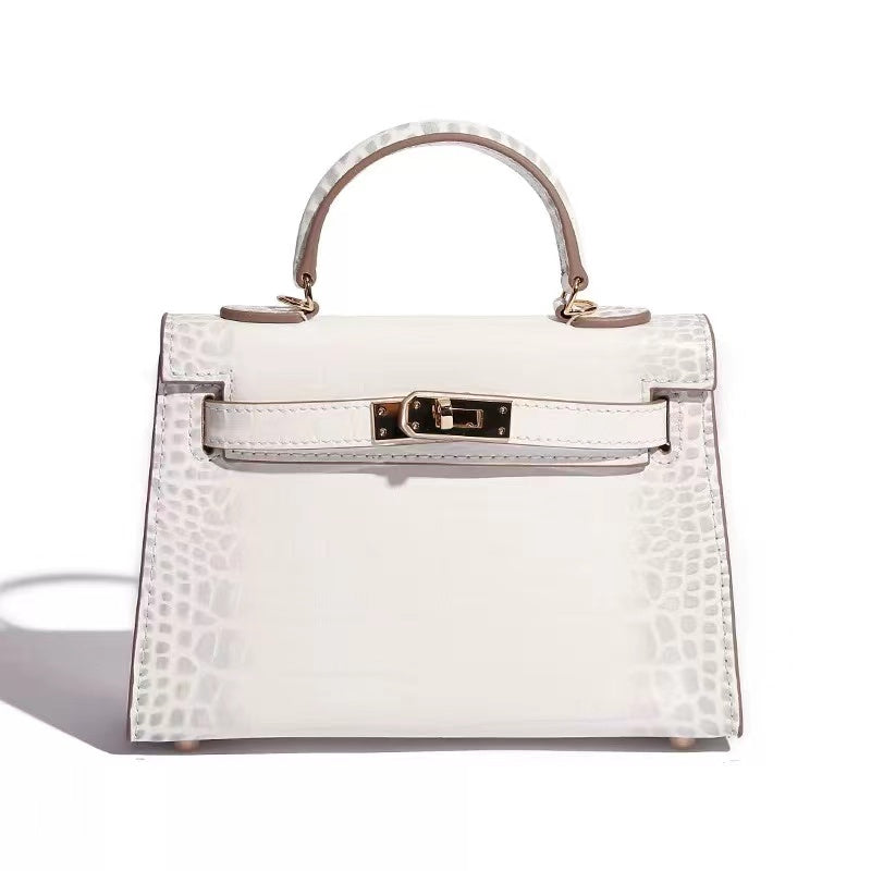 Mini High-End Second-Generation Crocodile Pattern Shoulder Kely Bag