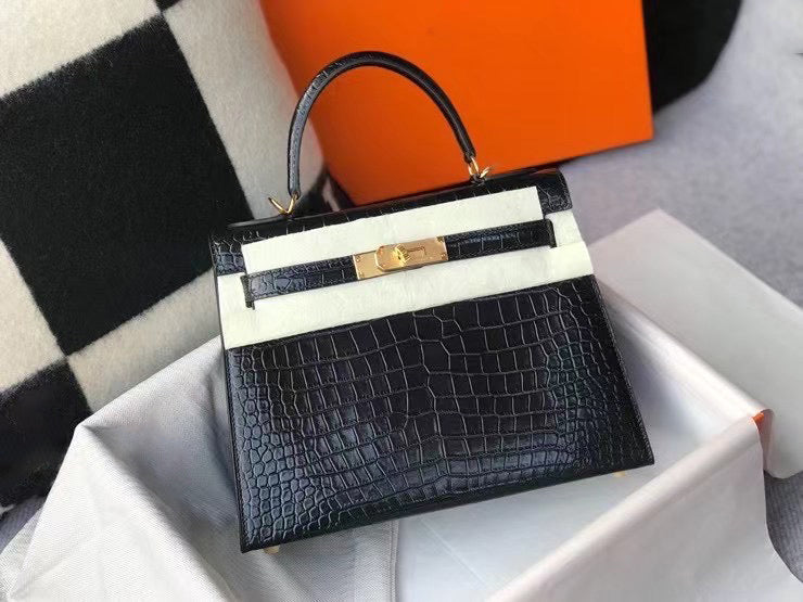 Mini High-End Second-Generation Crocodile Pattern Shoulder Kely Bag