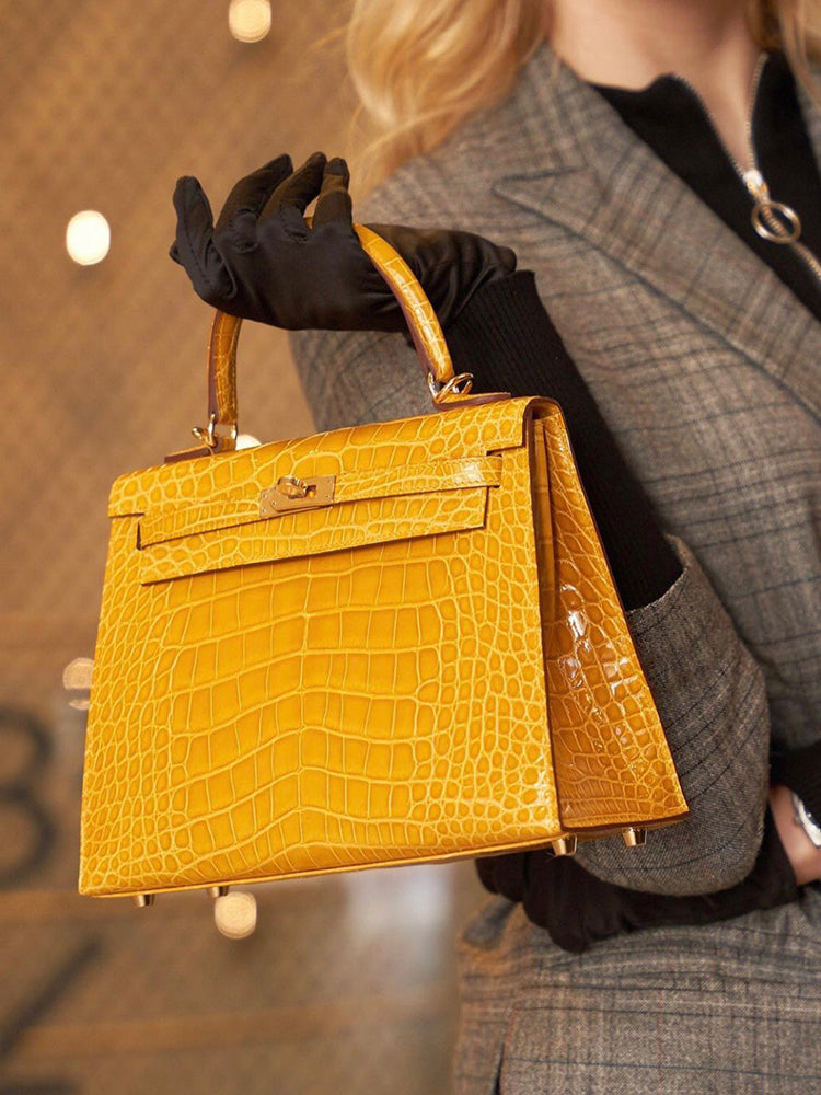 Mini High-End Second-Generation Crocodile Pattern Shoulder Kely Bag