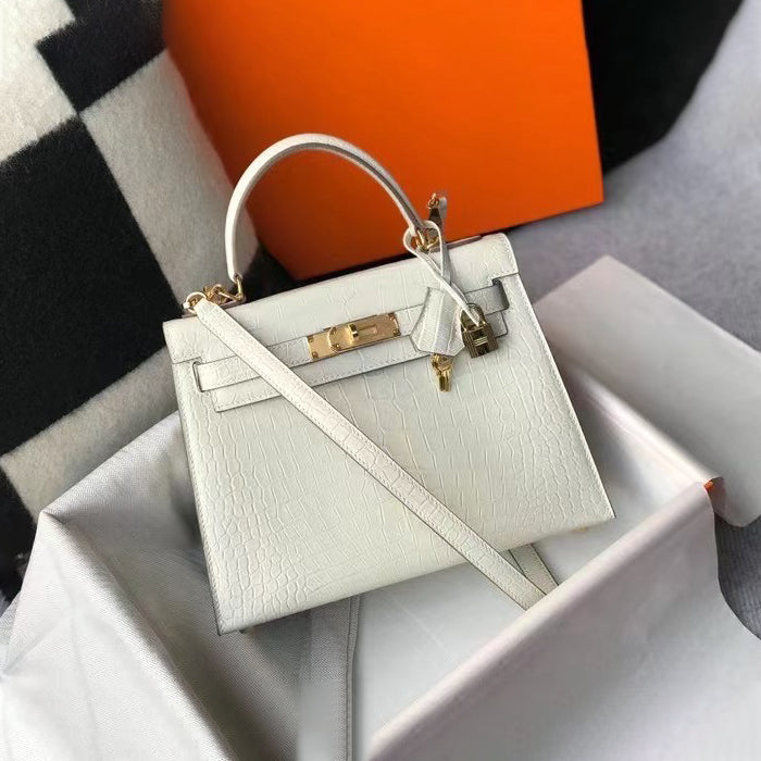 Mini High-End Second-Generation Crocodile Pattern Shoulder Kely Bag