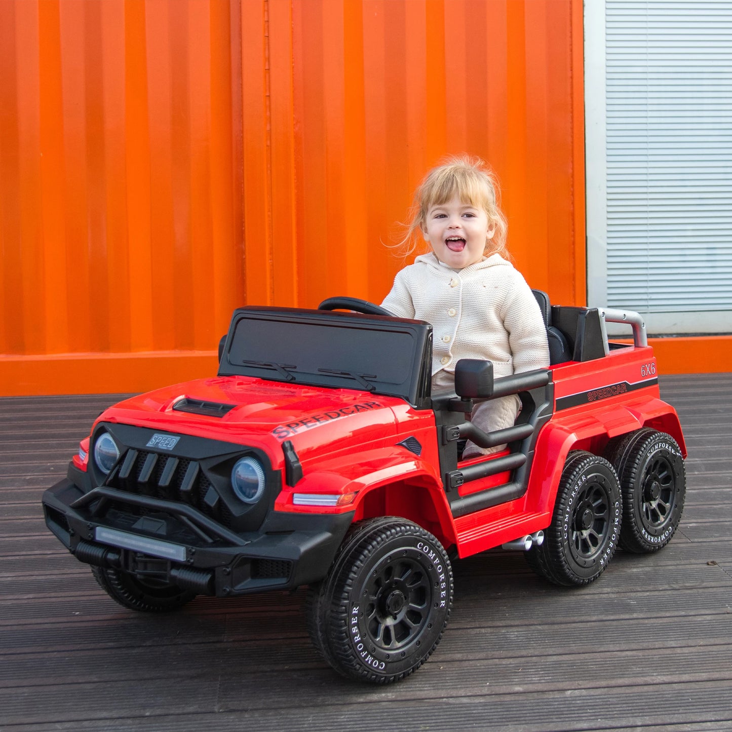 24V 4WD Kids Ride-On Pickup Truck - Remote Control,Music,Lights,Rocking Chair Mode,Trunk Space,for Little Adventurers Aged 3-6