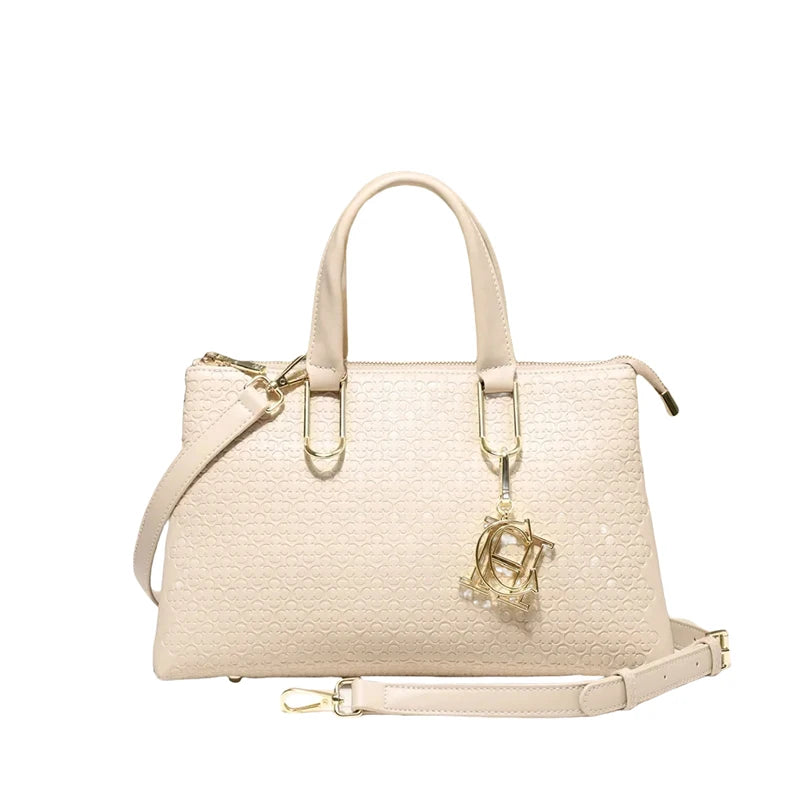 CH Daily Commuter Style High Feeling Ladies Tote Bag Letters Print Design Shoulder Bag Pure Colour Simple Fashion Ladies Crossbo