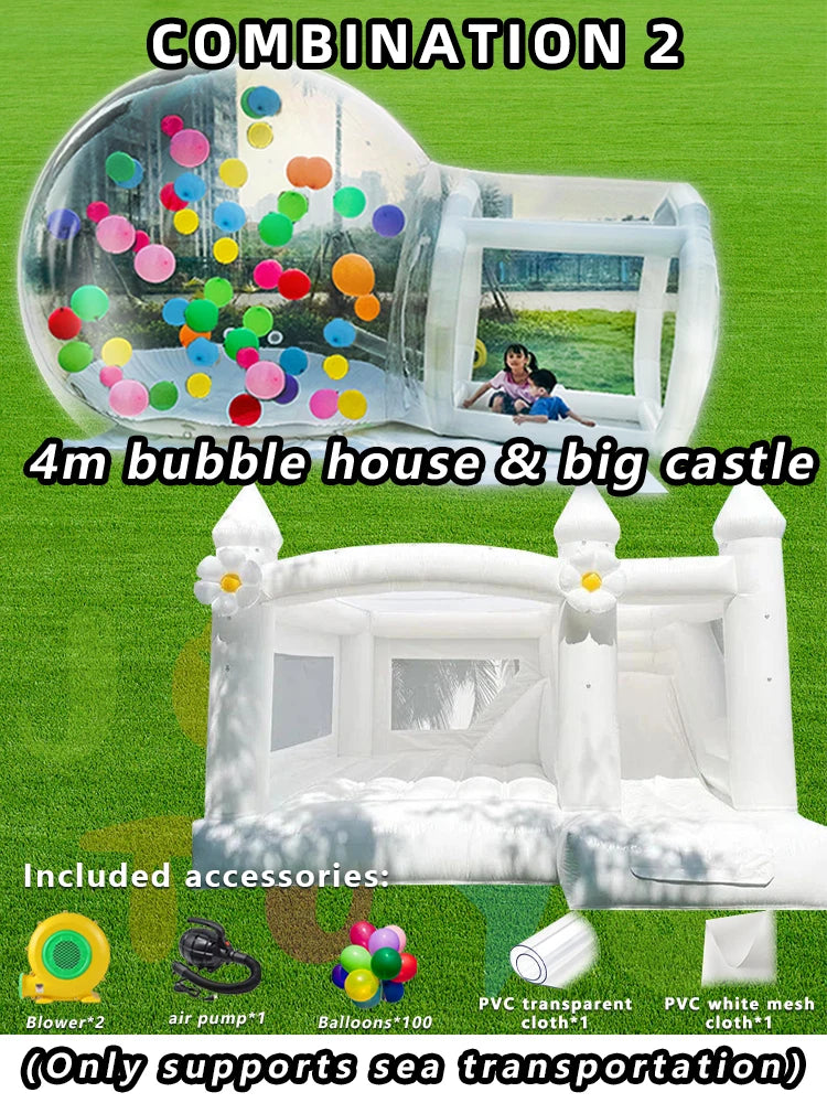 JOLLY TOYS Inflable Balloon inflatable bubble house with trampoline and transparent dome PVC material  with blower FREE SHIPPING