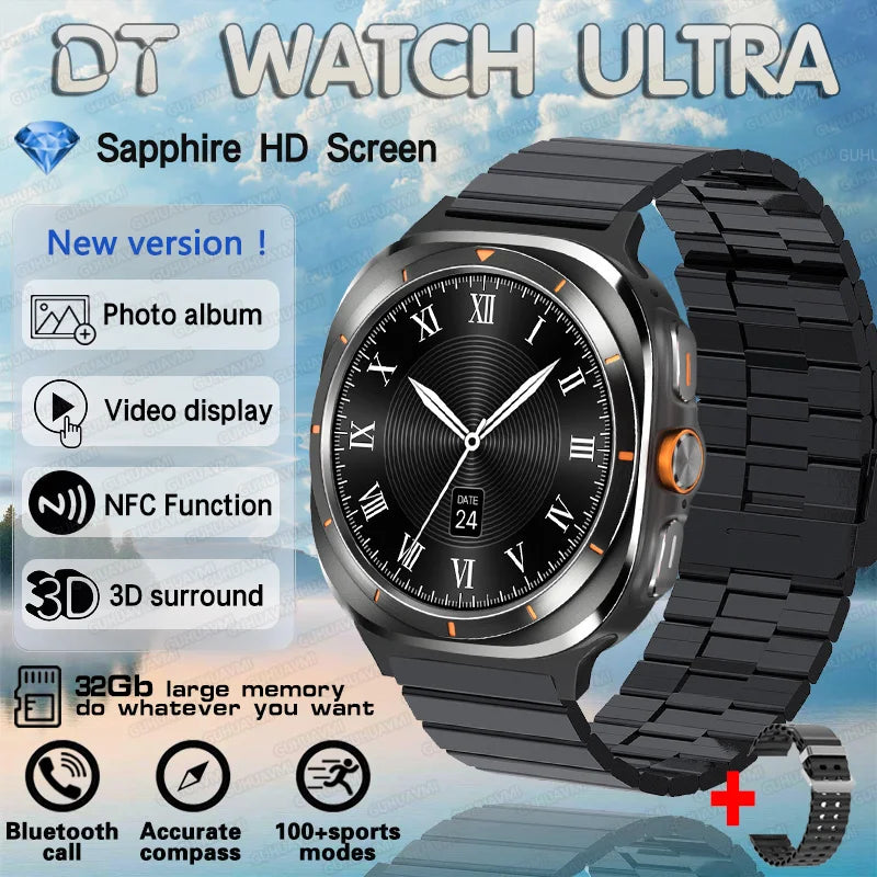 New Galaxi Watch 7 Ultra Smart Watch Men 32GB Memory Video GPS NFC 47mm AMOLED Fitness Tracker Health Smartwatch For Samsung