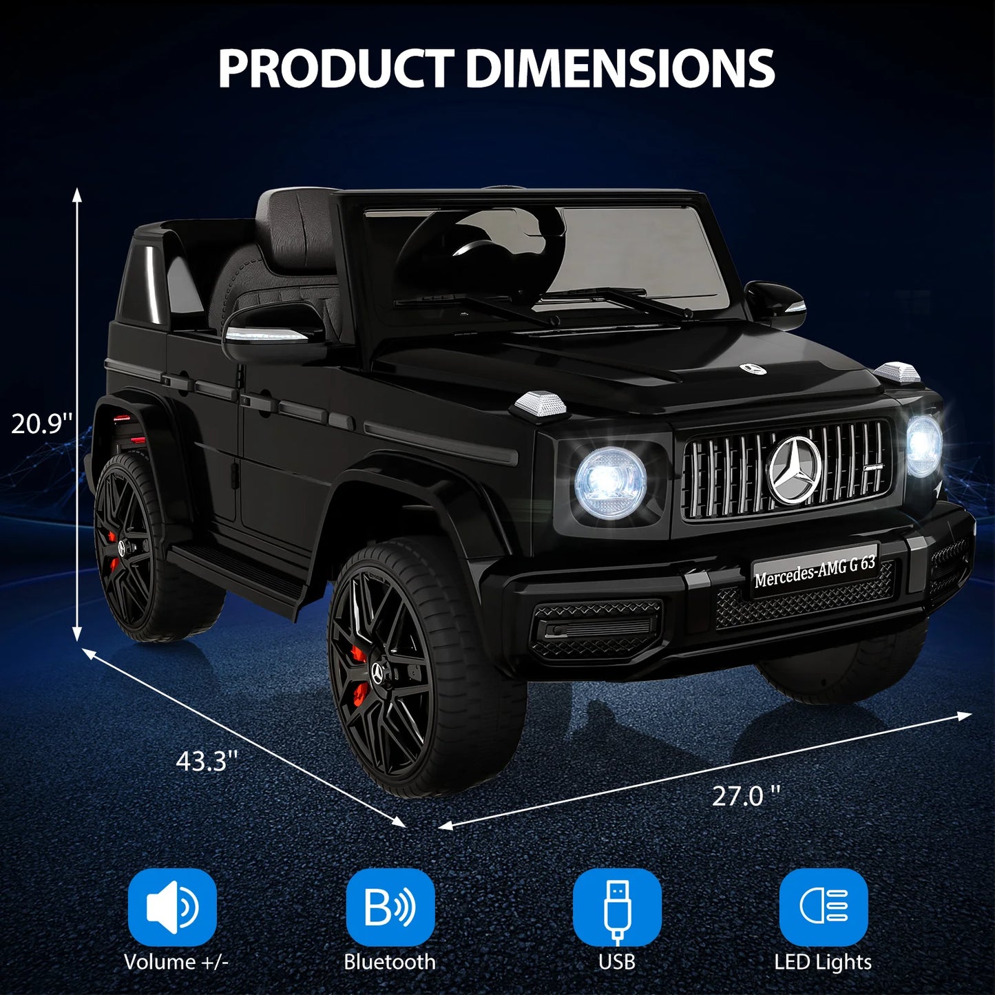12V Kids Ride On Car, Electric Vehicles w/Parent Remote Control, Spring Suspension, 3 Speeds, LED Lights, Music, 4 Wheeler