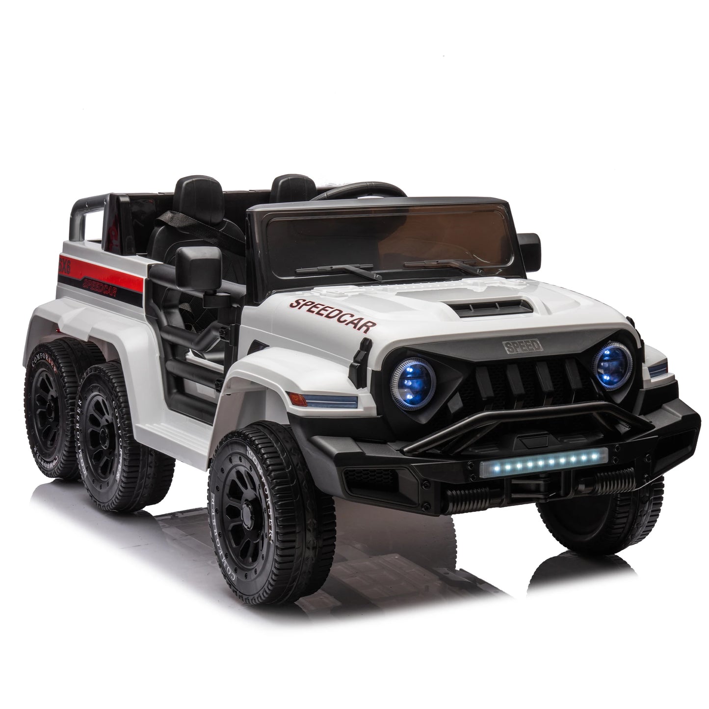 24V 4WD Kids Ride-On Pickup Truck - Remote Control,Music,Lights,Rocking Chair Mode,Trunk Space,for Little Adventurers Aged 3-6