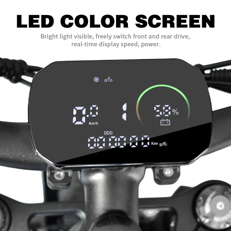 DEEPOWER S8 Electric Bicycle 1500W/2000W Dual Motor Electric Bike 60Ah Large Capacity Battery Ebike 20*4.0'' Fat Tire Men's Bike FREE Shipping