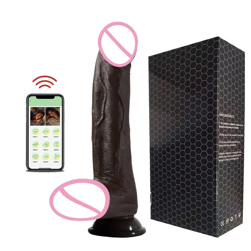 Realistic Dildo Vibrator Telescopic Female APP Remotely Controlled Heating Big Penis Massager Masturbator Adult Sex Toys Women, Pene Vibrador Guevo de plastico FREE Shipping