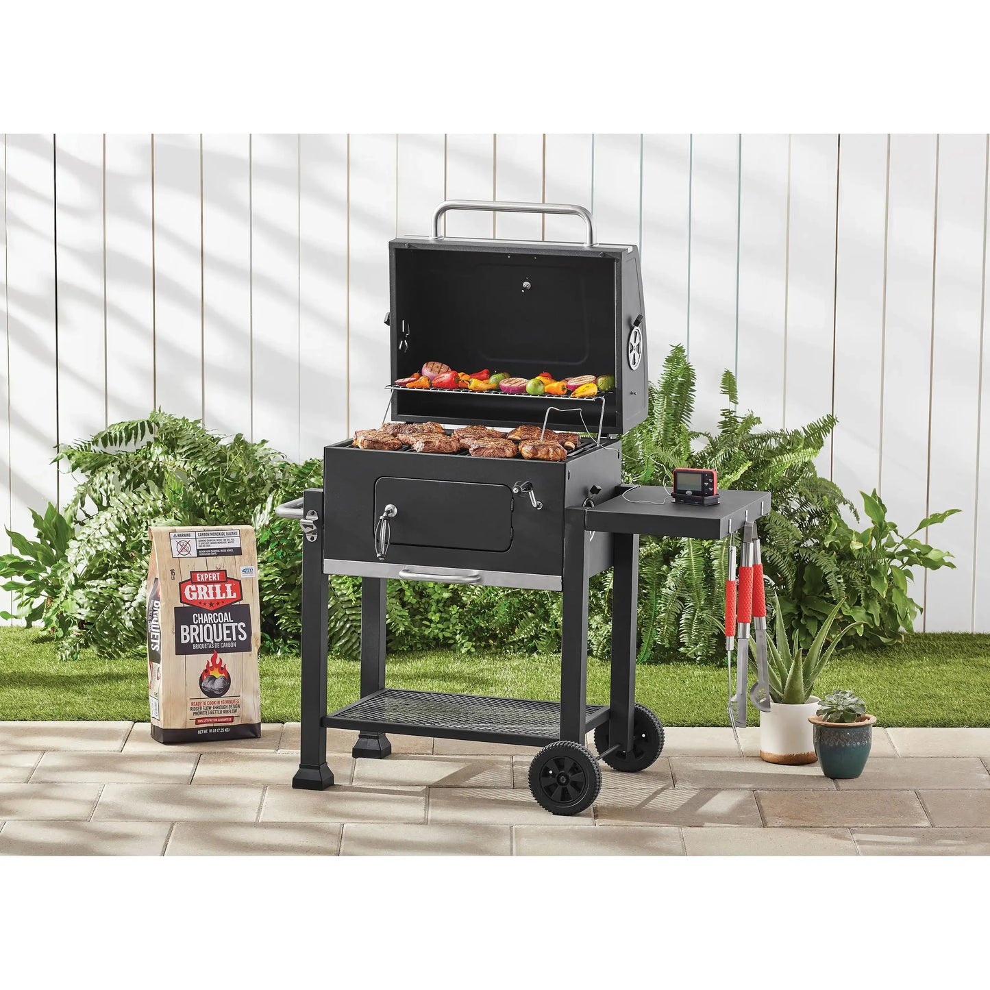 Heavy Duty 24-inch Charcoal Grill, Black Free Shipping