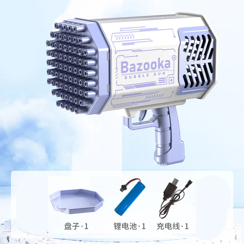 Bazooka Bubble Gun Kids Toys Rocket 69 Holes Soap Bubbles Machine Gun Shape Automatic Blower With Light Pomperos Outdoor Toy Gifts Party FREE Shipping