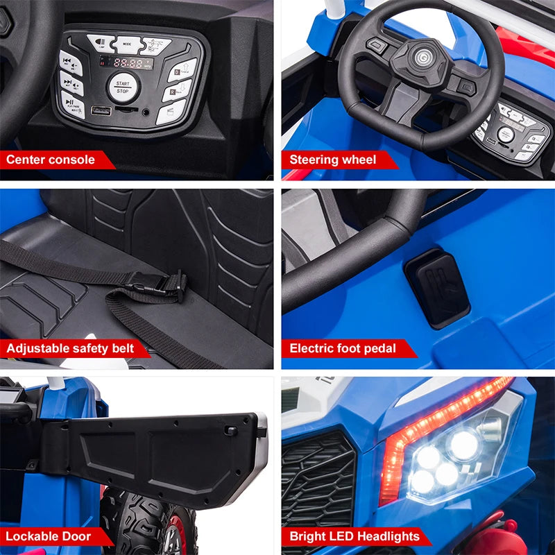 24V Kids Ride On Toy Car 7A Electric Vehicle UTV Car Toys for Ages 3-8 Kids Gifts with Parents Remote Control Speed Adjustable