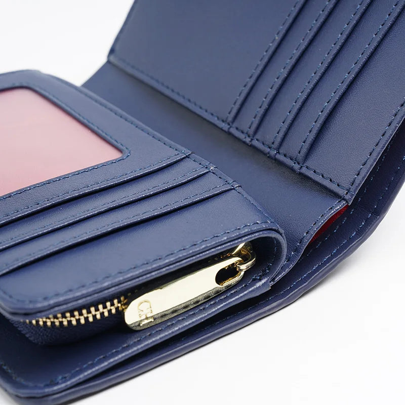CH Pure Colour Letter Printed Style Women's Card Wallet Premium Simple Design Women's Wallet Fashion Women's Short Wallet