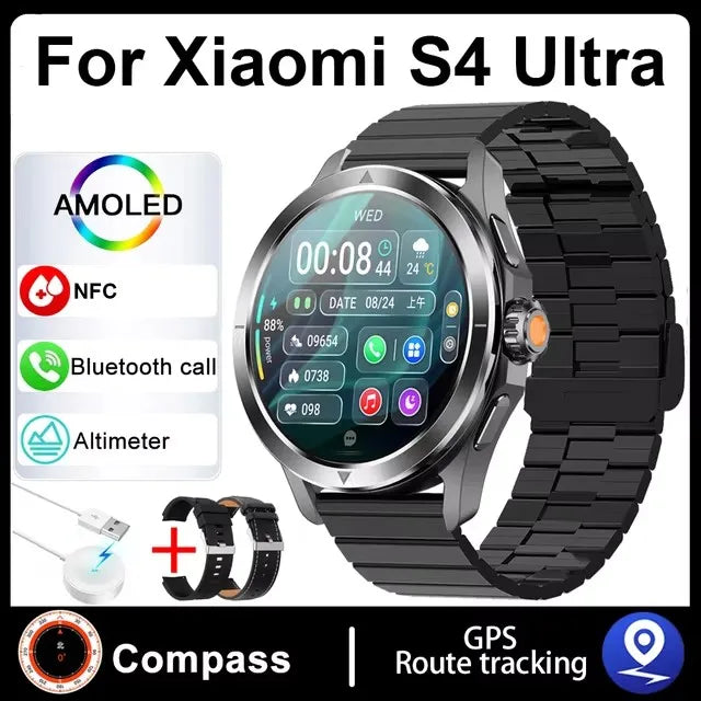 Xiaomi S4 Ultra Outdoor Sports Smart Watch Men 1.53 inch AMOLED NFC GPS Compass Heart rate Waterproof BT Call Smartwatch reloj Xiaomi FREE Shipping