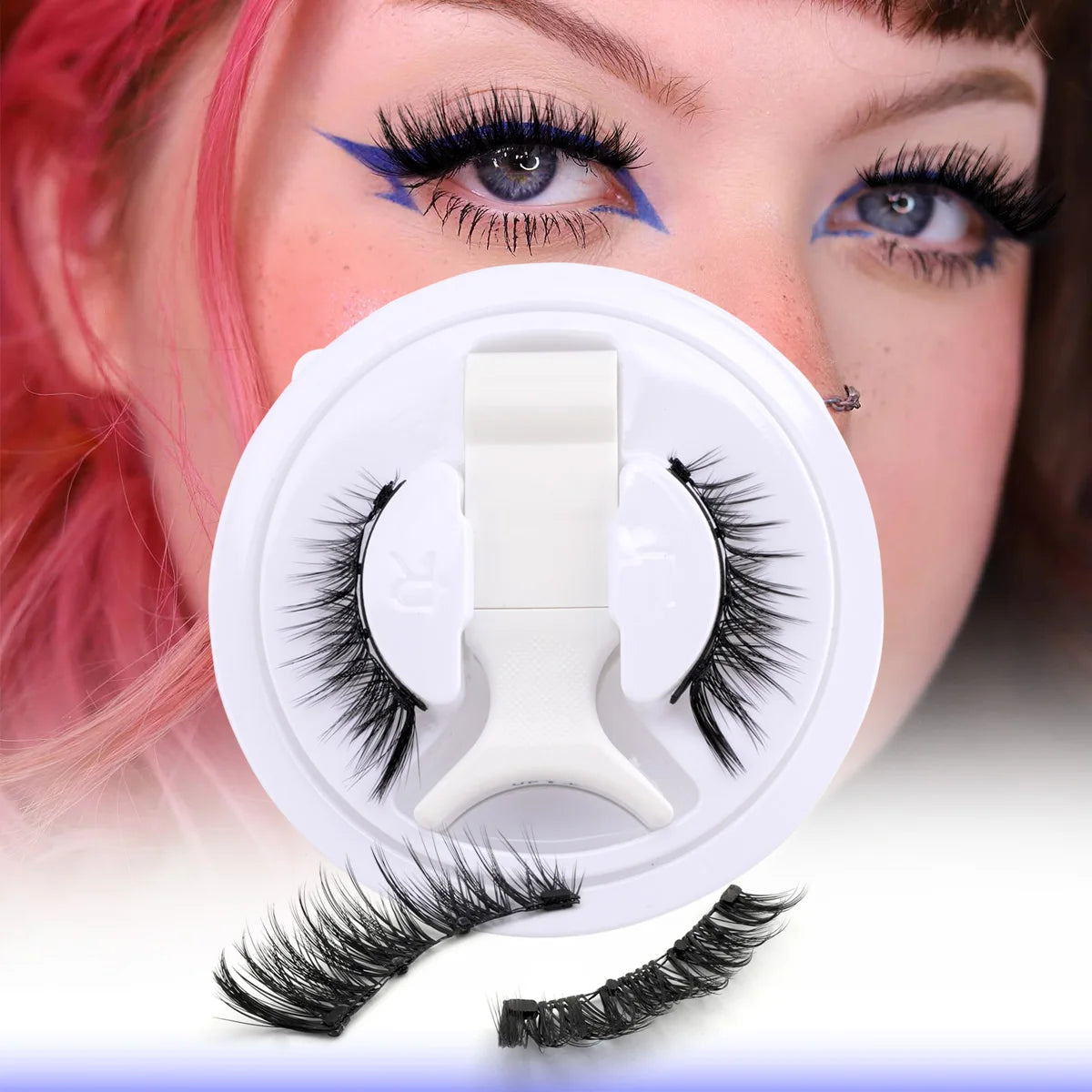 YSDO 1Pair Magnetic Lashes Kit No Glue Needed Fluffy Reusable Professional 3D Magnetic False Eyelashes Extension Make Up