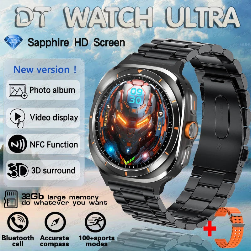 New Galaxi Watch 7 Ultra Smart Watch Men 32GB Memory Video GPS NFC 47mm AMOLED Fitness Tracker Health Smartwatch For Samsung